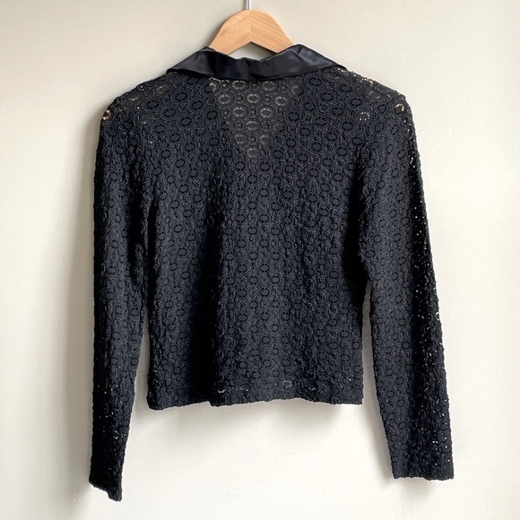 90’s See Thru Lace - Stretch Lace & Satin Blouse - Picture 4 of 6